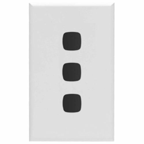 HPM Excel 3 Gang Cover Plate 117mm 73mm White