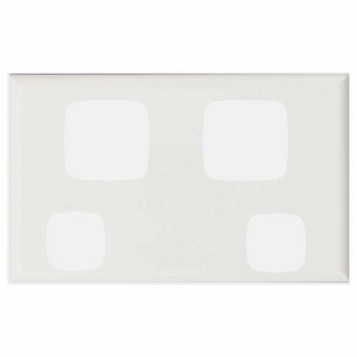 HPM Excel Double Power Point Cover Plate Vertical 73mm L: 117mm White