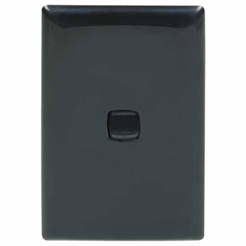HPM Linea Light Switch 1 Gang 127mm X 82mm Black