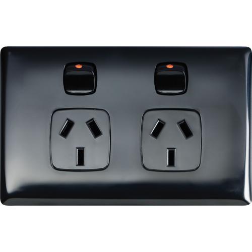 HPM Linea Double Powerpoint 127mm X 82mm Black