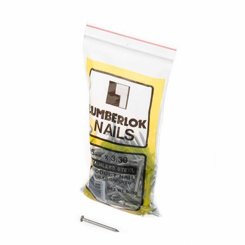Lumberlok Annular Grooved Nails (500g) 45 X 3.3mm Diameter Stainless Steel