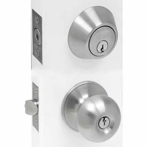 Locware Saturn Entrance Knob Set & Double Cylinder Deadbolt