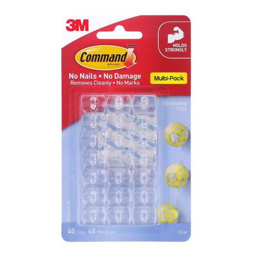 Command Adhesive Decorating Clips Clear Pack of 40