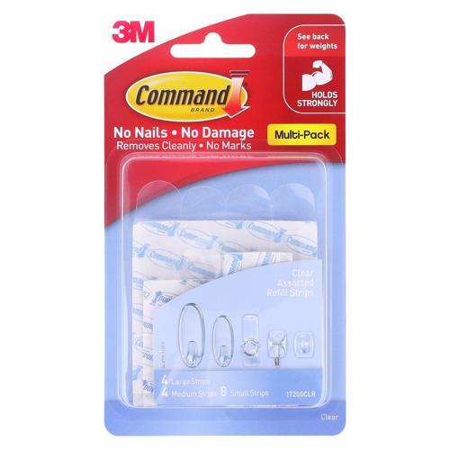 Command Refill Strips 17200CLR Assorted Clear Pack of 16