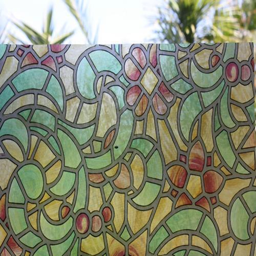 New Decor Window Film 675mm X 2m Green Yellow Red