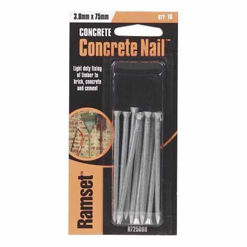Ramset Concrete Nail 75mm Grey Pack of 10