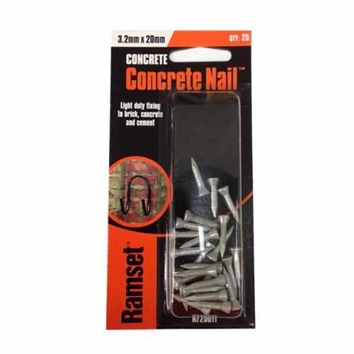 Ramset Concrete Nail 3.2 X 20mm Silver Pack of 25