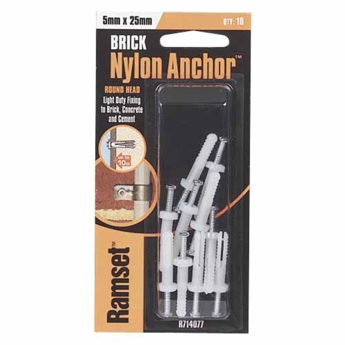 Ramset Nylon Anchors 5 X 25mm Pack of 10
