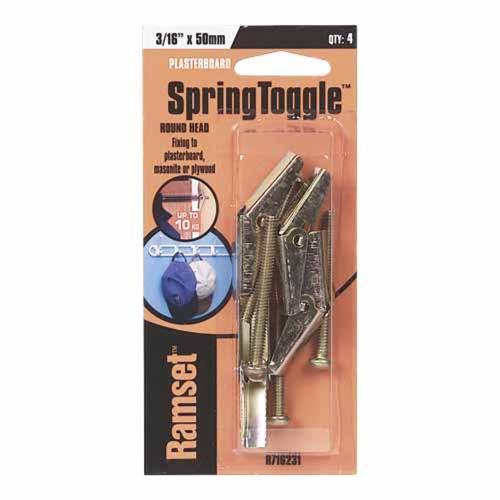 Ramset Spring Toggle 3/16 Inch X 50mm Zinc Passivated Pack of 4