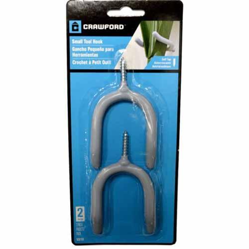 Crawford Screw-In Tool Hooks 57 X 100mm Grey Pack of 2