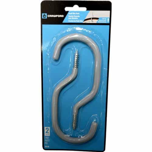 Crawford Screw-In Bicycle Hooks 70 X 157mm Grey Pack of 2