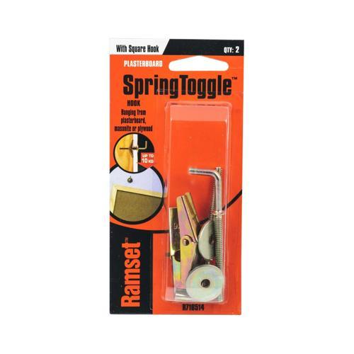 Ramset Spring Toggle Cup Hook Square 2 Pack Zinc Plated Pack of 2
