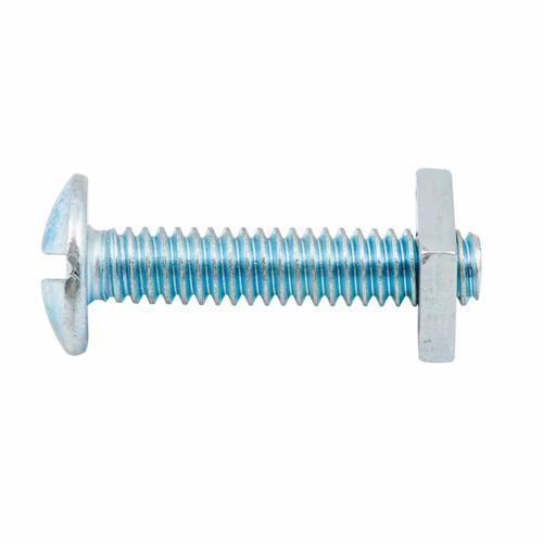 Zenith Mushroom Head Bolt & Nut 1/4 Inch X 30mm Zinc Plated Pack of 10