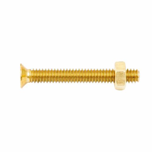 Zenith Countersunk Head Bolt & Nut 1/8 Inch X 25mm Solid Brass Pack of 12
