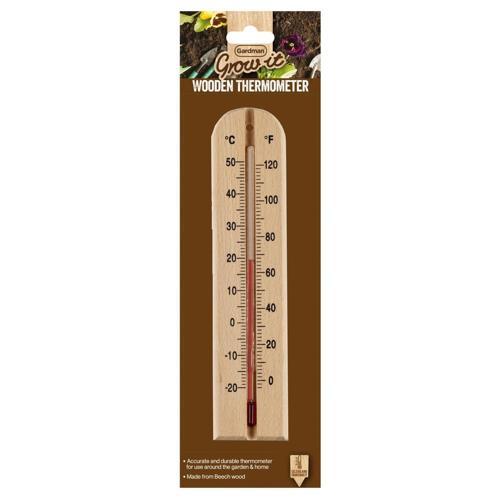 Grow It Wooden Wall Thermometer