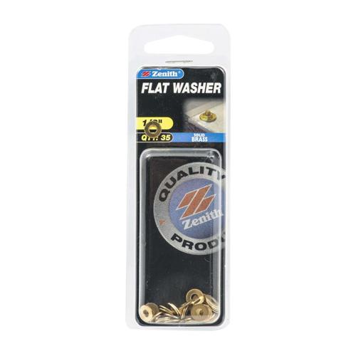 Zenith Flat Washer 1/8 Inch Sold Brass Pack of 35