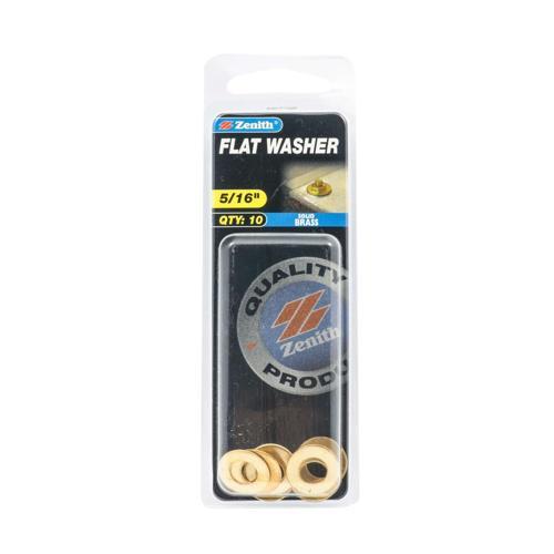 Zenith Flat Washer 5/16 Inch Solid Brass Pack of 10