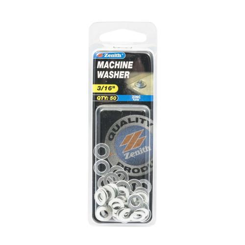 Zenith Machine Washer 3/16 Inch Zinc Plated Pack of 50