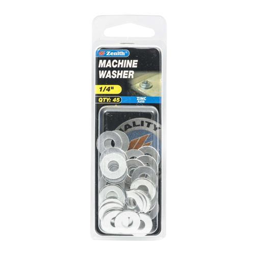 Zenith Machine Washer 1/4 Inch Zinc Plated Pack of 45