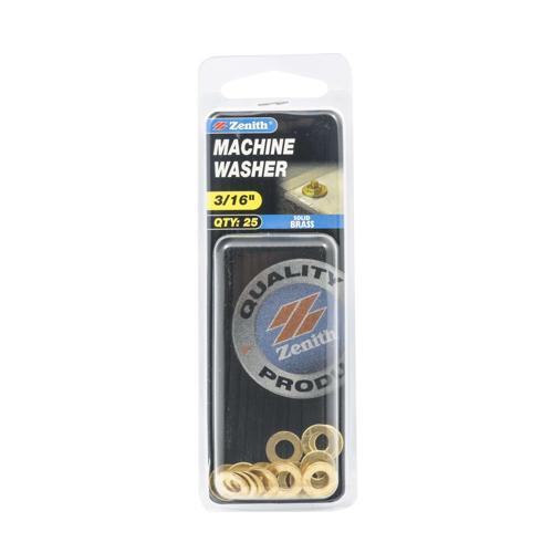 Zenith Machine Washer 3/16 Inch Solid Brass Pack of 25