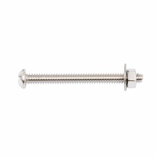 Zenith Round Head Bolt & Nut 3/16 X 50mm Stainless Steel Pack of 3