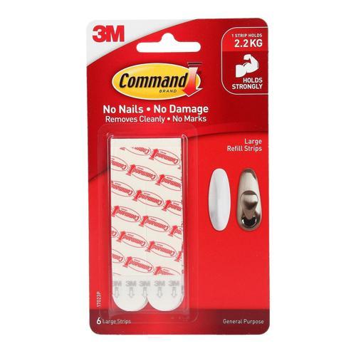 Command Refill Strips Large White Pack of 6