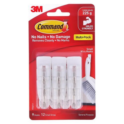 Command Wire Hooks Small White Pack of 9