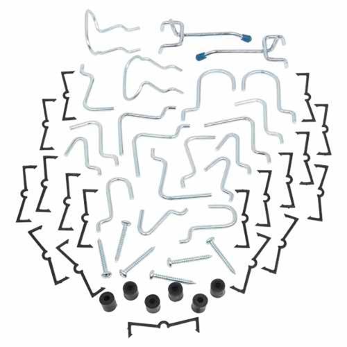 Crawford Locking Pegboard Hook Assortment Zinc Plated Pack of 32