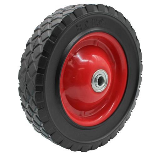 Winmore Hardware Rubber Tyred Steel Centered Wheel 200mm Red
