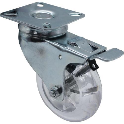 Winmore Hardware Urethane Swivel Castor With Brake 75mm Clear