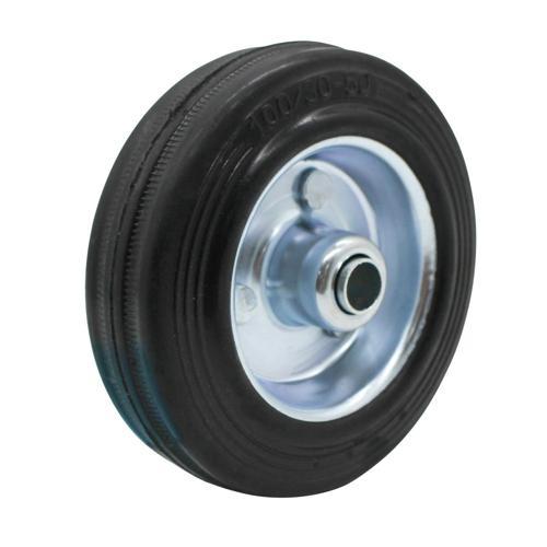 Winmore Hardware Rubber Tyred Steel Centered Wheel 100mm Black