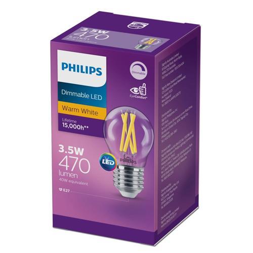 Philips LED Lustre 3.5 Watt 470 Lumens Edison Scre Watt Filament Clear