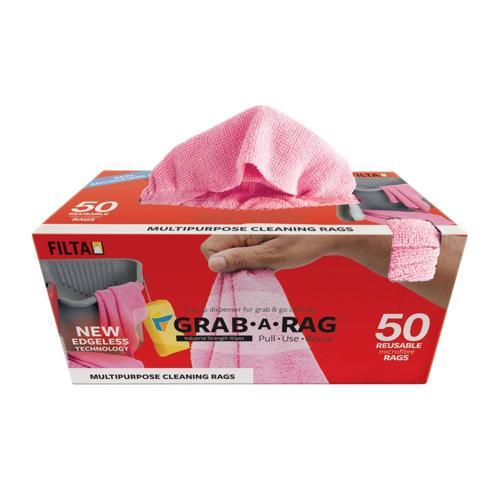 Filta Grab A Rag Microfibre Cloths 50 Pack Pink