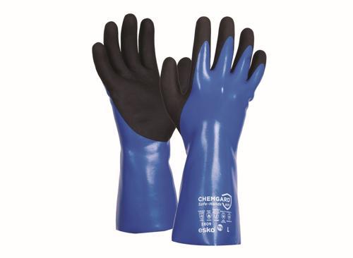 Esko Double-Dipped Chemical Resistant Gauntlet S Blue