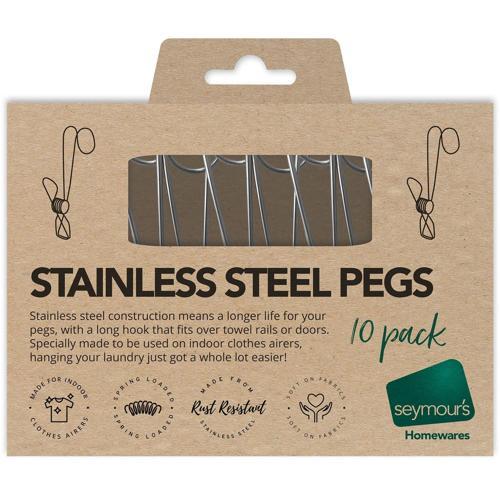 Seymours Long Stainless Steel Pegs 10 Pack