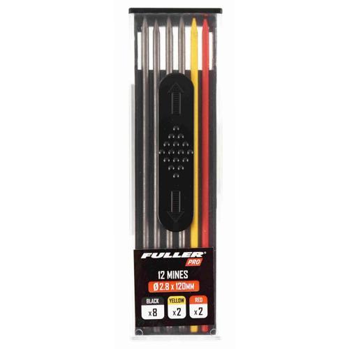 Fuller Pro Marking Pencil Refill 12 Piece Black Yellow And Red