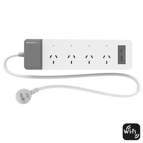 Mercator Ikuu Smart WiFi Powerboard And USB Outlets 2400 Watt White