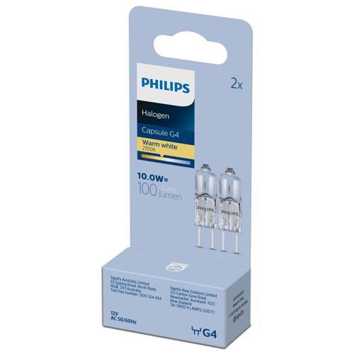 Philips Essential 10w G4 12v Clear Halogen Capsule 2 Pack