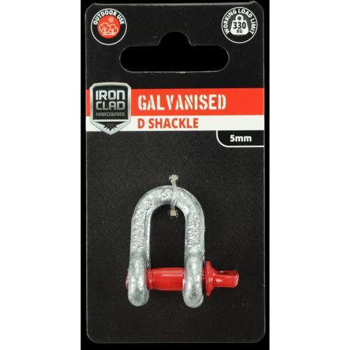 Iron Clad D Shackle 5mm Galvanised
