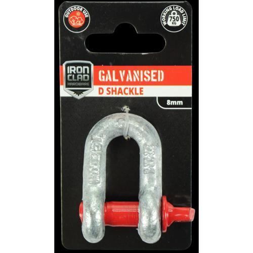 Iron Clad D Shackle 8mm Galvanised