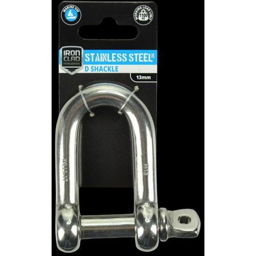 Iron Clad D Shackle 13mm Stainless Steel 316