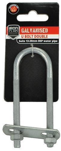 Iron Clad U Bolt Double 13-20mm Galvanised