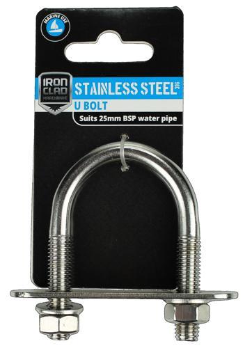 Iron Clad U Bolt 25mm Stainless Steel 316
