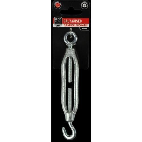 Iron Clad Turnbuckle Hook/Eye 6mm Galvanised