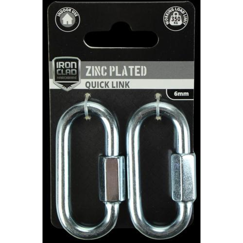 Iron Clad Quick Link 6mm Zinc Plated Pack of 2