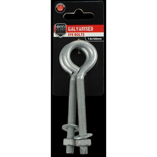Iron Clad Eye Bolt 7.8x108mm Galvanised Pack of 2