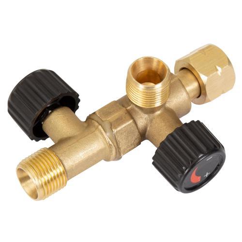 Grilled 3/8 BSP 2 Way Double Valve Outlets Adaptor