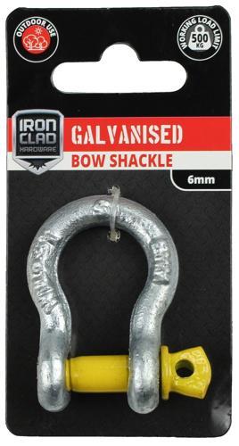 Iron Clad Bow Shackle 6mm Galvanised
