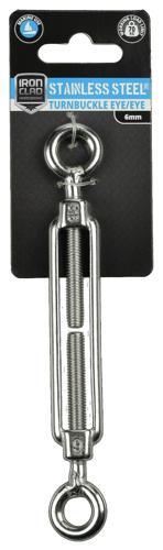 Iron Clad Turnbuckle Eye/Eye 6mm Stainless Steel 316