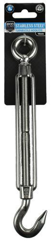 Iron Clad Turnbuckle Hook/Eye 10mm Stainless Steel 316